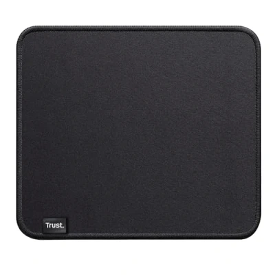 Abbildung von Trust Boye Mauspad, Nachhaltiges Design, Recycelten Materialien, rutschfeste Unterseite aus Naturkautschuk, 250 x 210 3 mm, Mauspad mit Vernähter Rand, Waschmaschinenfest, für Büro Schwarz
