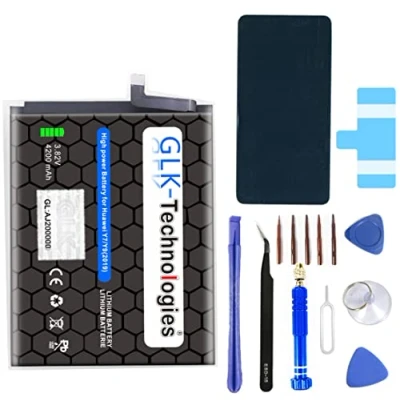 Abbildung von High Power Ersatzakku kompatibel mit Huawei Y7 2019 / Y9 Honor 8C 2018 GLK Technologies Battery accu 4200 mAh Akku inkl. Profi Werkzeug Set Kit NUE