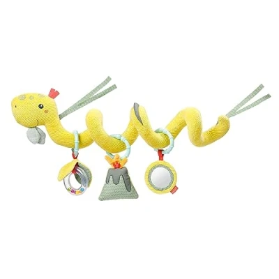Abbildung von Fehn Activity Spirale Dino Kinderwagen Spielzeug zum Fühlen &amp; Greifen Dinosaurier Babyspielzeug für Bett, Laufstall, Babyschale Autositz Motorikspielzeug Babys Kleinkinder ab 0+ Monaten