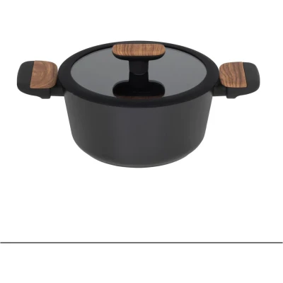 Abbildung von RESTO Kitchenware Kochtopf &quot;Mon, Bratentopf antihaftbeschichtet und spülmaschinenfest&quot;, Aluminium, (2 tlg.), mit Glasdeckel stoßdämpfendem Silikonrand, im Geschenkkarton
