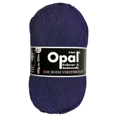 Abbildung von Frida&#039;s Wollhaus Opal 100 g Uni 4 fach Sockengarn Strümpfe Stricken filzfrei Wolle 35 Farben (5190 Marine)