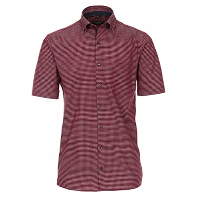 Abbildung von CASAMODA Comfort Fit Hemd Halbarm Button Down Kragen Karo rot Gr. 40