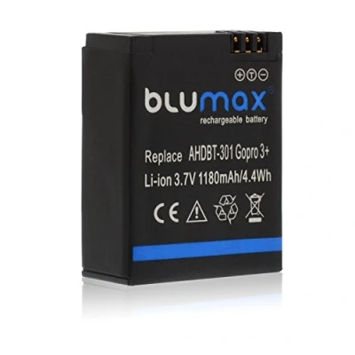 Abbildung von Blumax Akku 1180mAh für GoPro Hero 3 Plus 3+ / Black, Silver, White AHDBT 201, 301, 302, AHBBP ACARC 001, AWALC 001