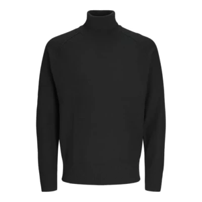 Abbildung von JACK&amp;JONES Herren Jcomason Knit Roll Neck Strickpullover, Black/Detail:Cyclo 100, Small