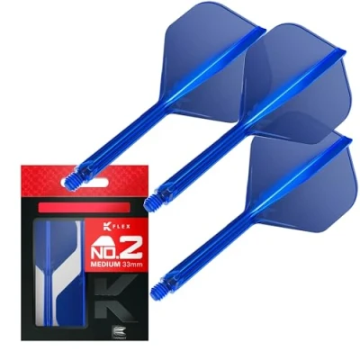 Abbildung von Target Darts K Flex Integrierter Dart Flug und Schaft, Nr. 2 Blau (Mittel) 3er Pack 2, Präzisionsgeformte in 1 Flüge Schaft Professionelles Zubehör