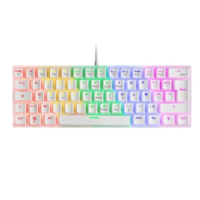 Abbildung von Mars Gaming MK60 Weiß, Mechanische Tastatur FRGB, Antighosting, Switch Mechanischer Braun, Französisch Sprache