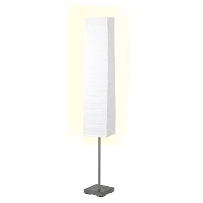 Abbildung von Brilliant Stehlampe Nerva, ohne Leuchtmittel, 14,5cm Höhe, titan/weiß, E14 max. 40W, Metall/Reispapier, Fußschalter