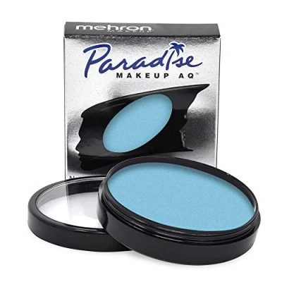 Abbildung von Mehron Paradise Make up AQ Pro Size Perfekt für Bühnen und Bildschirmvorführungen, Spezialeffekte, Cosplay Halloween Wasseraktiviertes Gesichts Körperfarben 40 g Light Blue