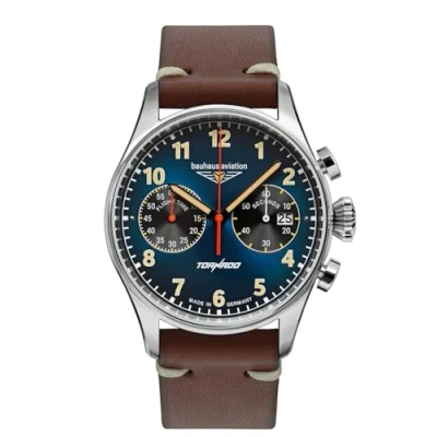 Abbildung von Bauhaus 2772 3 Herrenuhr Aviation CT BHA Tornado Chronograph Braun/Blau