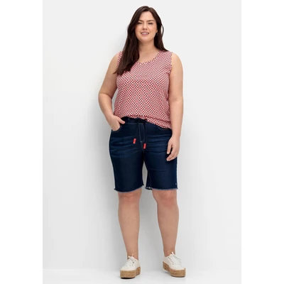 Abbildung von Sheego Bermudas Jeans Shorts, Damen, Größe: 40, Dark blue denim