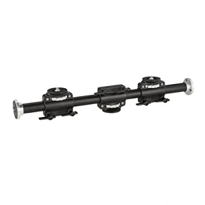 Abbildung von Walimex WT 628 Auslegearm (2 horizontal und vertikal verstellbare Schlitten, 2x 3/8 Zoll, 1/4 60 cm lang, für bis zu 4 Geräte, Rohrdurchmesser 30mm, cm, mit 2 Schlitten)