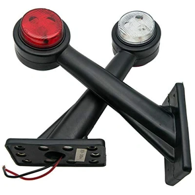 Abbildung von Seitenmarkierungsleuchten, 2 Stück 8 LED Auto Seitenmarkierungsleuchten Wasserdicht Weiß Rot Ellenbogenlampe Kompatibel mit 24 V Anhänger LKW