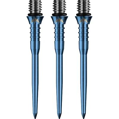 Abbildung von Mission Darts X2622 Titan Pro 34 mm gerillte Dartspitze, Umwandlungspunkt, massives Blau