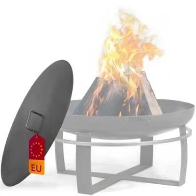 Abbildung von CookKing Stahl Deckel Ø 81 cm Zubehör für Feuerschalen Schützt vor Asche &amp; Funkenflug Robuster Rohstahl Handmade in Europe Passend 80 Wetterfest langlebig Schwarz