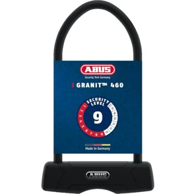 Abbildung von ABUS Bügelschloss Granit 460 + SH B Halterung Fahrradschloss mit 12 mm starkem Rundbügel und Wendeschlüssel Sicherheitslevel 9 300 Bügelhöhe