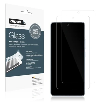 Abbildung von dipos I 2x Displayschutz 9H klar kompatibel mit Xiaomi 14T Pro Schutzfolie Anti Shock Folie