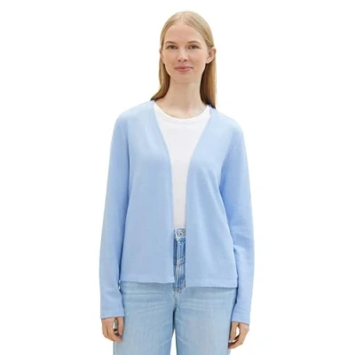 Abbildung von TOM Tailor Basic Strickjacke, Damen, Größe: Large, Light fjord blue melange