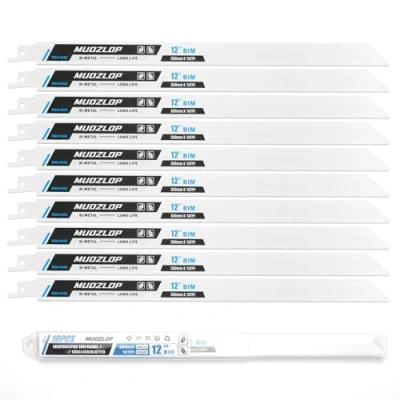 Abbildung von MUOZLOP 10 Pack 12 inch Säbelsägeblätter Set，18 TPI Sägeblätter für Säbelsäge，für Holz/Metall (10, 18TPI 300mm)