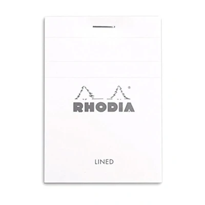 Abbildung von Rhodia 11201C Notizblock geheftet, kariert, 80g, DIN A7, 74 x 105 mm, 80 Blatt, mikroperforiert, 1 Stück, Weiß