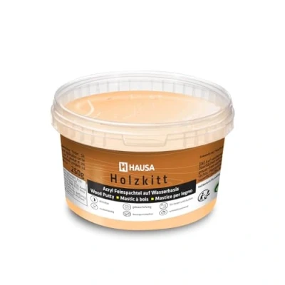 Abbildung von HAUSA Holzkitt 250 g Lärche Holzspachtelmasse, Kitt für Holz, Holzspachtel/Füllmasse zum Reparieren von Holzschäden gebrauchsfertig ausgezeichnete Füllkraft schnelltrocknend rissbeständig