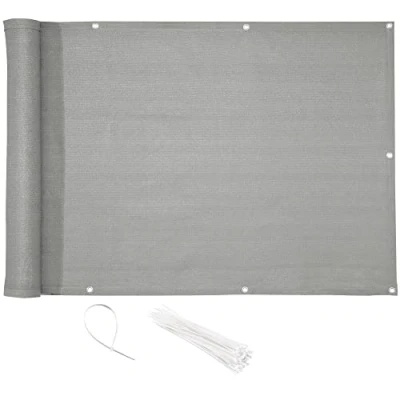 Abbildung von CelinaSun Balkonsichtschutz HDPE Balkon Bespannung Blende atmungsaktiv 0,75x3m hellgrau