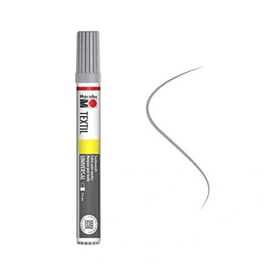Abbildung von Marabu 01170003078 Textil Painter grau 078, Strichstärke ca. 2 4 mm, Stoffmalstift für helle Stoffe, auf Wasserbasis, weicher Griff, waschbeständig bis 60C, lichtecht, einfache Anwendung
