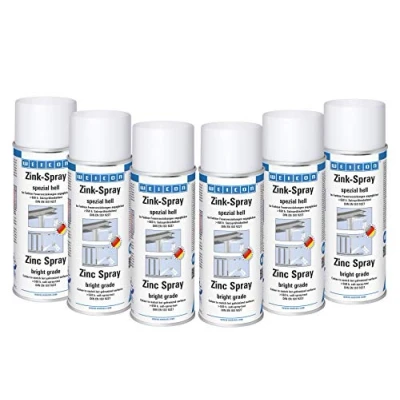 Abbildung von WEICON Zink Spray spezial hell 400 ml 6er Set, Rostschutzfarbe für alle Metalloberflächen, an frische Feuerverzinkung angeglichen