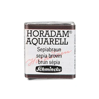 Abbildung von Schmincke HORADAM® AQUARELL feinste Künstler Aquarellfarben, 663 Sepiabraun, 14 044, 1/2 Näpfchen