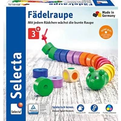 Abbildung von Selecta Spiel, Fädelraupe, aus Holz, Made in Germany