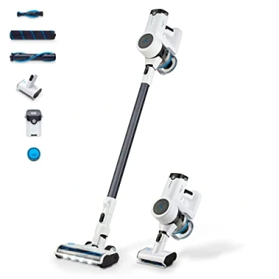 Abbildung von hoogo Akku Hand und Stielstaubsauger S4, 430 W, beutellos, Auch mit Beutel verwendbar. Ideal für Allergiker