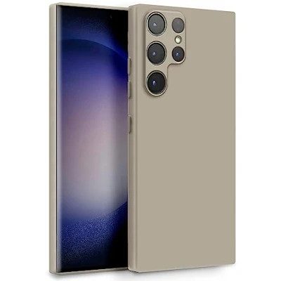 Abbildung von MyGadget Hülle für Samsung Galaxy S23 Ultra Zweilagige Handyhülle mit Kameraschutz Cover Innenfutter &amp; Silikon außen Grau