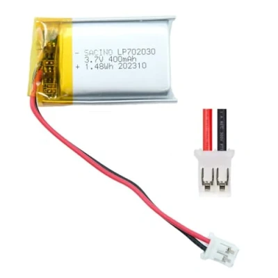 Abbildung von EFASO 3,7 V 400 mAh 702030 Lipo Akku Wiederaufladbarer Lithium Polymer Ionen mit JST Anschluss 2.0 2P Stecker
