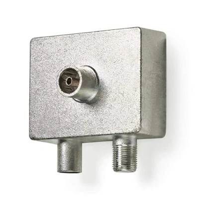 Abbildung von TronicXL Breitband Multimedia Aufsteckadapter IEC Coax Verteiler für Kabelmodem und TV Kabel Kabelfernsehen Splitter Internet Data/Fernsehen I 2 Fach Koax Aufsteck Adapter