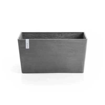 Abbildung von Ecopots Paris lang L 100 cm grau Pflanzen /Blumentopf