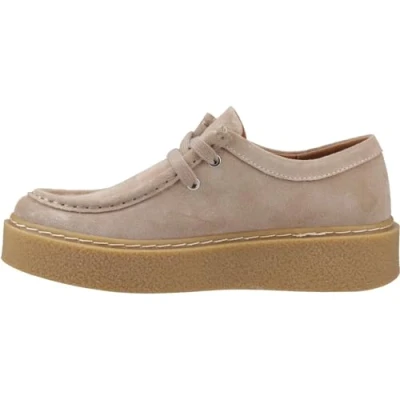 Abbildung von Hush Puppies Bridie Wildleder Damenschuhe Mokassins in Taupe