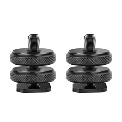 Abbildung von Rnitle Kamera Blitzschuh Adapter[2 Stück],Stativgewinde für Blitzschuh,1/4&quot; Zoll Gewinde,für Stativgewinde auf Mikrofone Audiorecorder Stativanschluss(Schwarz)