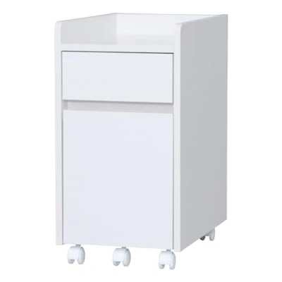 Abbildung von Iris Ohyama, Bürocontainer, Mobiler Aufbewahrungsschrank, mit Rollen, 2 Schubladen und 1 Regal, Dokumente &amp; Akten, Einfache Montage, Schlafzimmer Desk Cabinet FDK 3059 Eiche weiß
