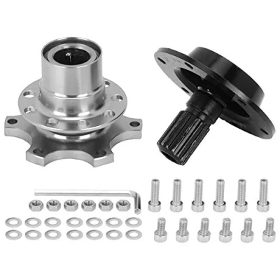 Abbildung von KIMISS Lenkradnabe, Universal 6 Loch Lenkrad Schnellspanner Adapter Kit für Autoreparaturwerkzeug(Silber)