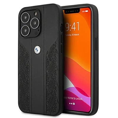 Abbildung von BMW BMHCP13LRSPPK hülle für iPhone 13 Pro / 6,1&quot; schwarz Leather Curve Perforate