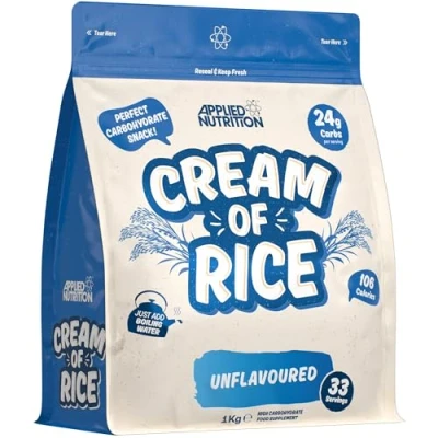 Abbildung von Applied Nutrition Cream of Rice Hochwertiges Kohlenhydrat Ergänzungsmittel, Energiequelle für Frühstück und Snacks, leicht verdaulich, wenig Zucker, Fett, vegan (1kg, Unflavoured)
