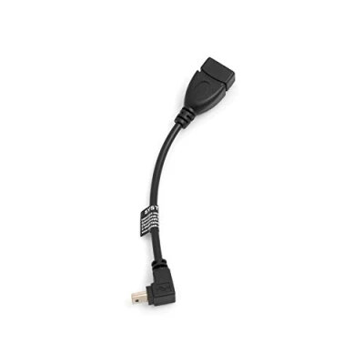 Abbildung von System S Mini USB (Male) abwärts gewinkelt 90 Grad Winkel On The Go Host Kabel auf Typ A (Female) Adapter 13,5 cm