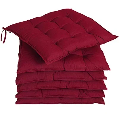 Abbildung von Detex Sitzauflage Cozy, Stuhl 6er Set 55% Baumwolle 43x39cm Visko Effekt Waschbar Dunkelrot