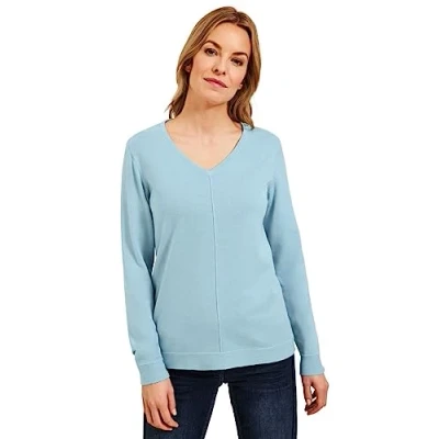 Abbildung von Cecil Damen B302224 Strickpullover, Faded Blue, L