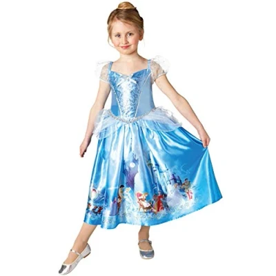Abbildung von Rubie&#039;s Kostüm Disney Prinzessin Cinderella Dream Kinderkostüm, Traumhaftes Prinzessinnenkleid mit Szenen aus dem Spielfilm