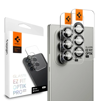 Abbildung von Spigen GLAStR EZ Fit Optik Pro Kameraschutz 2er Pack für Samsung Galaxy Z Fold 7 Schwarz Transparent
