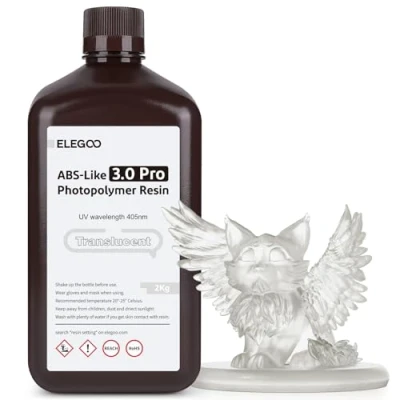Abbildung von ELEGOO ABS Like Resin 3.0 Pro, UV Härtendes 3D mit Hohe Präzision, Nicht Spröde, Giftig für LCD/DLP Drucker Photopolymer Harz Clear 2000g