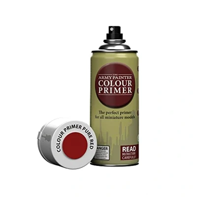 Abbildung von The Army Painter, Colour Primer Pure Red, 400 ml Grundierung Spray Rot Acryllack für Fantasy Modellbau Wargames Tabletop Figuren, Warhammer &amp; Dnd Miniatures