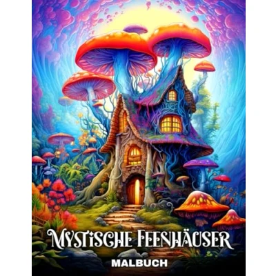 Abbildung von Mystische Feenhäuser Malbuch: Ausmalbuch für Erwachsene Fantasy mit Magische Fabelhäuser und Pilz Häuser zur Entspannung zum Stressabbau