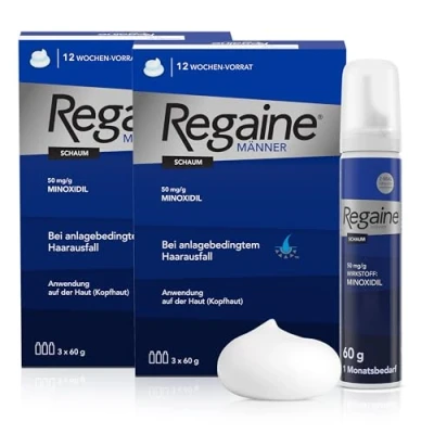 Abbildung von REGAINE Männer Schaum: 6 Monats Vorrat mit 50 mg/g Minoxidil, regt das Haarwachstum an und stoppt Haarausfall bei Männern, 2 x 3 60 g