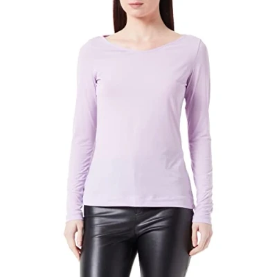 Abbildung von comma Langarm Langarmshirt, Damen, Größe: 36, Flieder